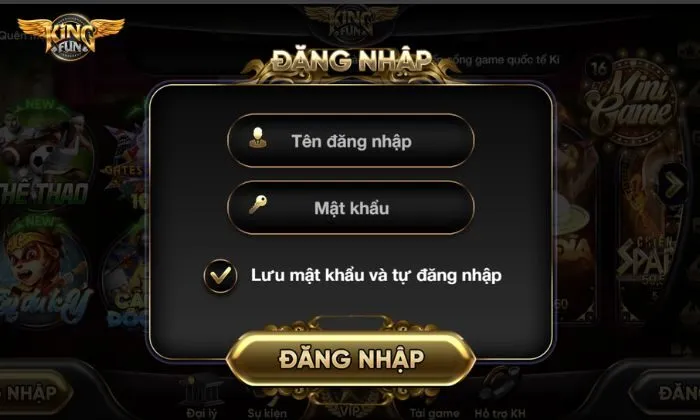 Đăng nhập vào tài khoản cổng cược Kingfun để đăng ký sự kiện